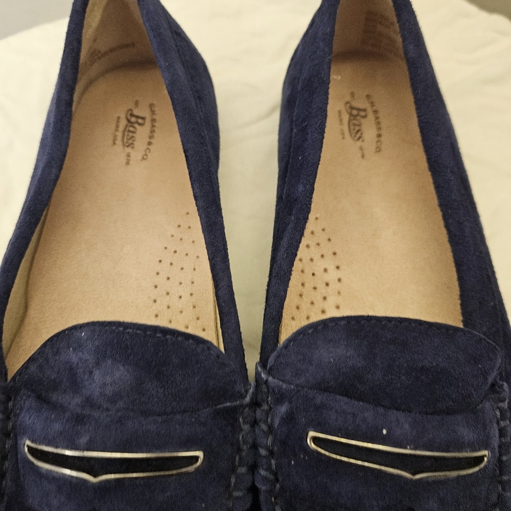 G.H.Bass & Co Navy Suede Moccasins Women Size 9 - Picture 7 of 14